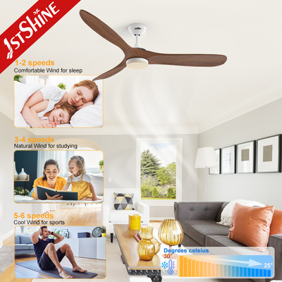 3 Wood Blade Ceiling Fan With Light And Remote Control Energy Saving Dc Motor