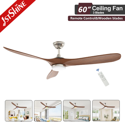 Europe Style Wooden LED Ceiling Fan With Dimmable Light 220v For Decorative