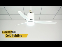 Eenvoud Massief houten plafondventilator met 3 bladen en motor van 35 W