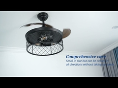 42 inch boerderijslaapkamer onzichtbare plafondventilator met verlichting en afstandsbediening