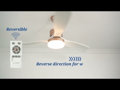 Hoog toerental, grote luchtstroom, kunststof binnenplafondventilator, omkeerbare gelijkstroommotor