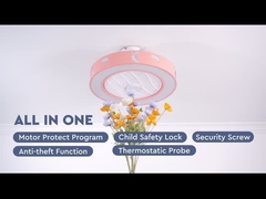 Gelijk zet LEIDENE Plafondventilator Roze Plafondventilator met het Thema van Kinderen op, gelijkstroom-Motor