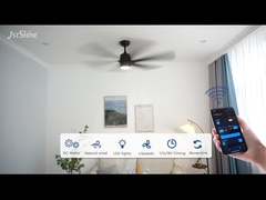 Grotere plafondventilator licht 6 Abs blad Modern zwart hoog luchtvolume