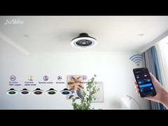 Slaapkamer Bladeless Ventilator Met RGB Licht Smart APP Zwart Moderne Kleine Grootte Meerkleuren