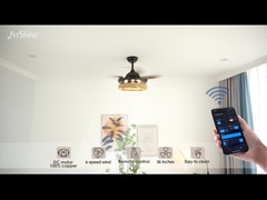 Kabelkluis Verborgen blad Plafond ventilator licht met afstandsbediening DC motor