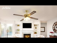 Traditionele 35W Decoratieve Plafondventilator Trekketen 4 MDF Messen Voor Slaapkamer