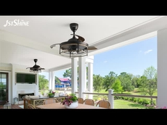 42 inch boerderij E27 Moderne LED onzichtbare plafondventilator terugtrekbare blad plafondventilator lichten