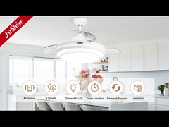 Slaapkamer opneembare plafondventilator met licht 3 kleur dimbaar LED-licht afstandsbediening
