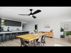 2in1 plafondventilator met lichte DC motor hoge snelheid zwarte slimme ventilator