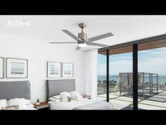 Dimmable LED plafondventilator met 6-snelheids afstandsbediening Slank zilveren lemma ontwerp