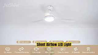 52 inch moderne witte plafondventilator LED-licht