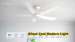 Moderne witte plafondventilator, stil LED-licht