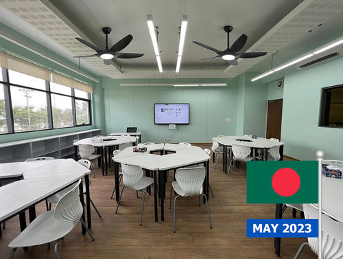 Nieuwste bedrijfsoplossingen over Internationaal school plafondventilatorproject