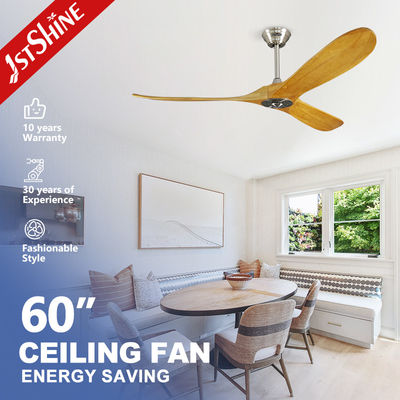 Kwaliteit  Hotel Decorative Wooden Blade Ceiling Fan With DC Motor Remote Control Fabriek