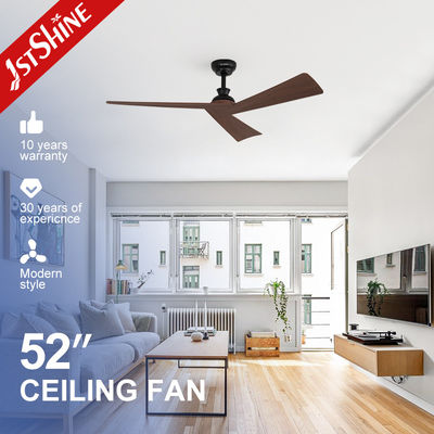 Kwaliteit  Lower Noise Sleek Black Ceiling Fan with Dark Wood Grain Blades and Remote Control Switch Type Fabriek