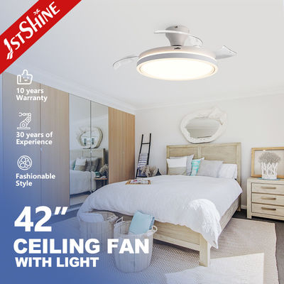Kwaliteit  Flush Mounted 42" Retractable Ceiling Fan Light DC Motor 6 Speed Remote Control Fabriek