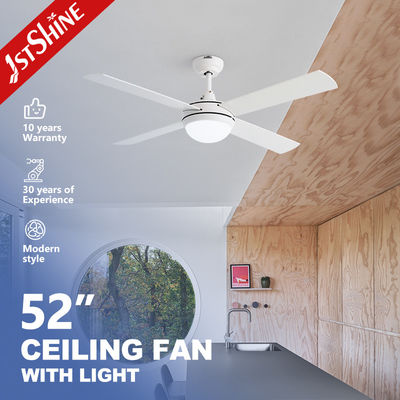 Goede prijs Simple White Ceiling Fan With Lamp Light 3-Speed AC Motor online