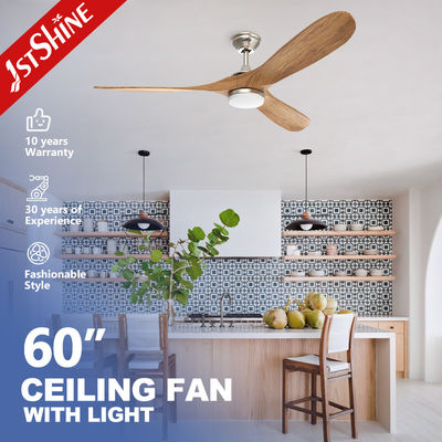 Goede prijs 60 inch Led Plafond ventilator Lamp Kroonluchter Combo Lighting Solid Wood Blade online