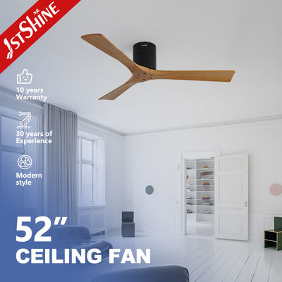 Goede prijs Massieve houten lemmet Zwarte afwerking Flush Mount Decorative Ceiling Fan met lager geluid en afstandsbediening Type online