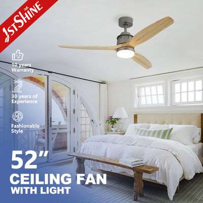 Goede prijs 52 Inch DC Motor Plafondventilator met Massief Houten Bladen en LED-verlichting online