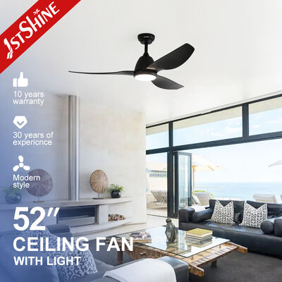 Kwaliteit 52 inch mat zwart modern plafondventilator met LED-licht en stille DC-motor Fabriek