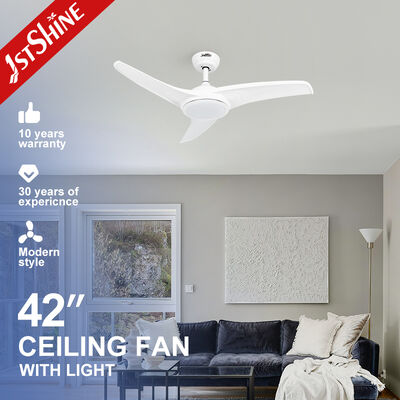 Kwaliteit 42 inch witte moderne plafondventilator met DC-motor en dimbare LED-verlichting met afstandsbediening Fabriek